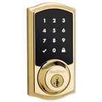 Kwikset SmartCode 916 Series Zigbee Touchscreen Deadbolt with Home Connect, Polished Brass